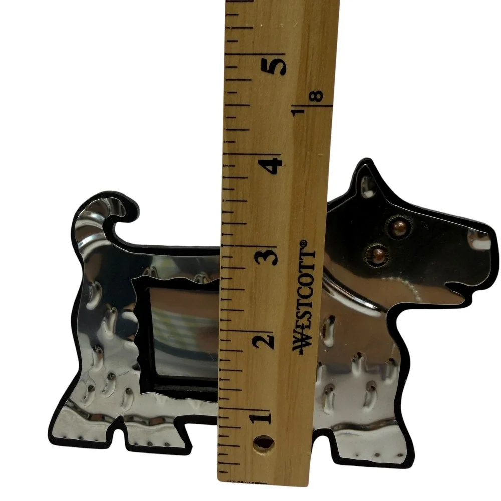 Vintage Memphis style Scottie Dog Metal Picture Frame Scottish Terrier 1980s